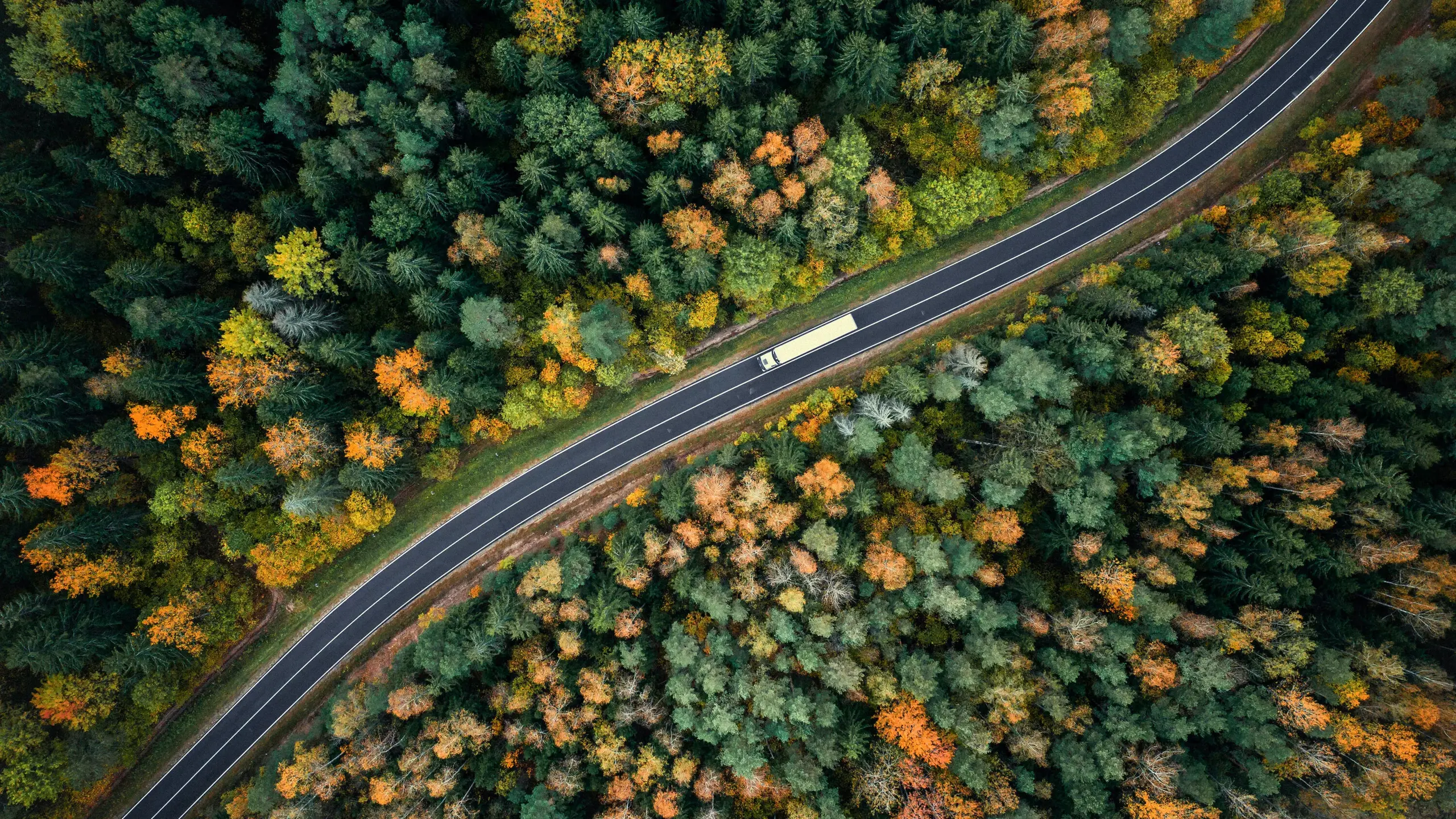 Arial view of a truck mvp