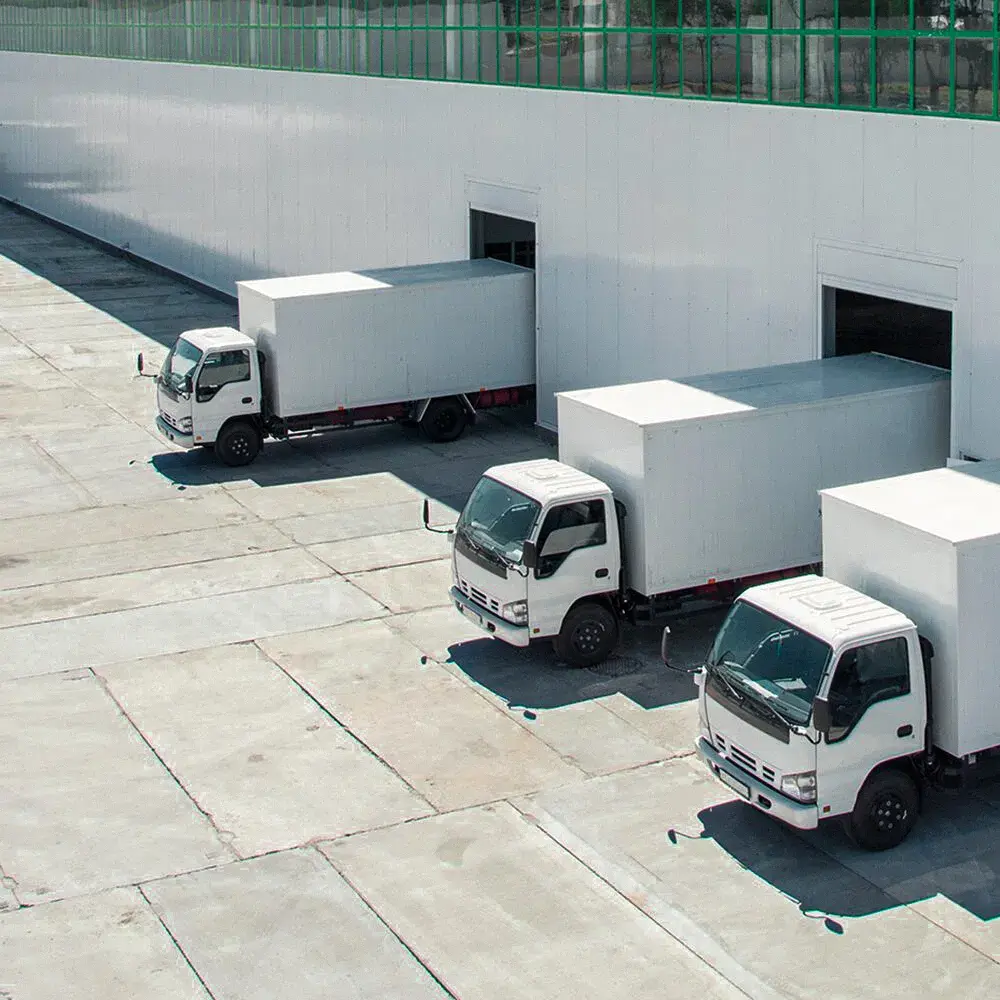 Freight trucks in line at garage - main skf.com mvp