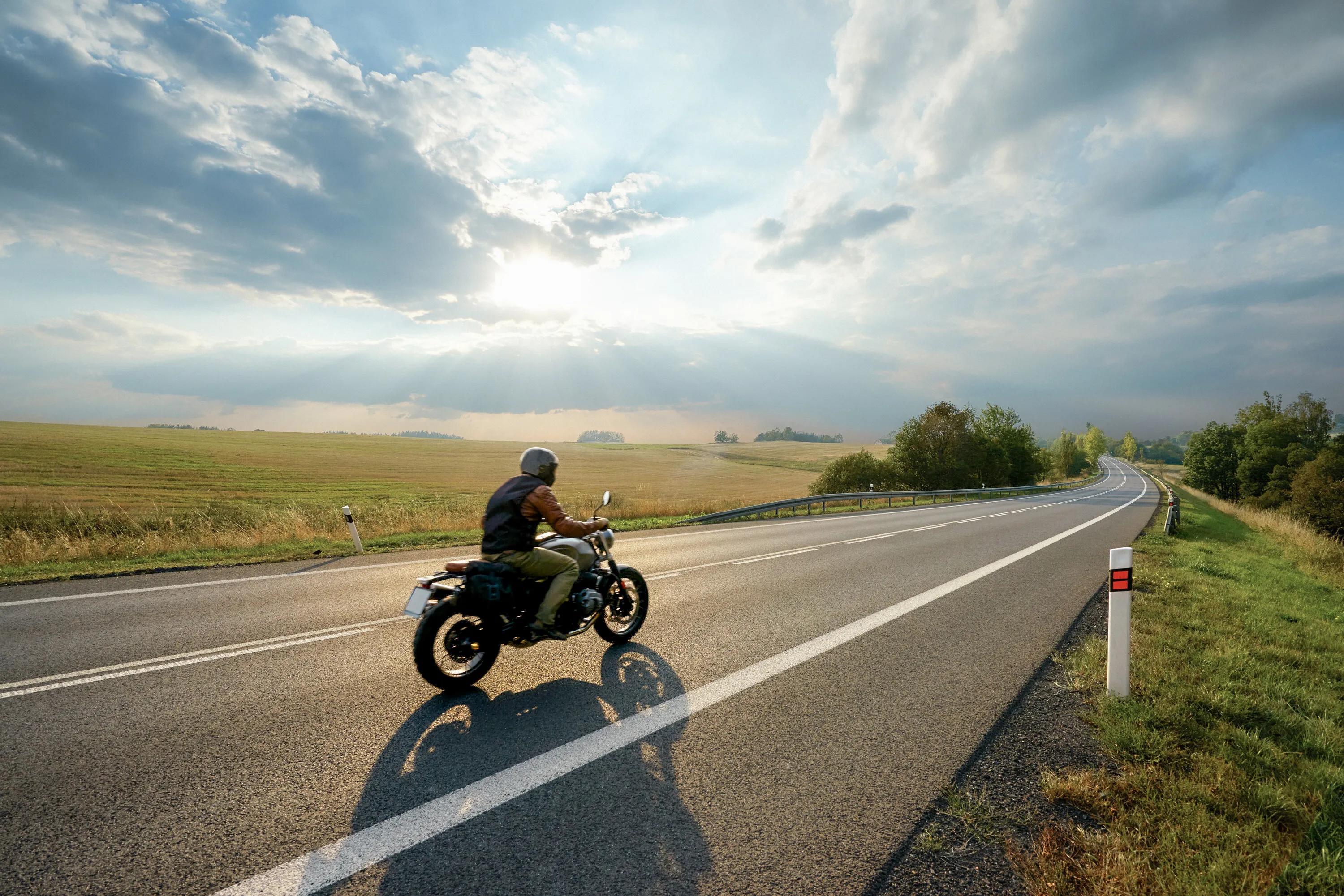 Motorcycle on road shutterstock_1359707585 mvp